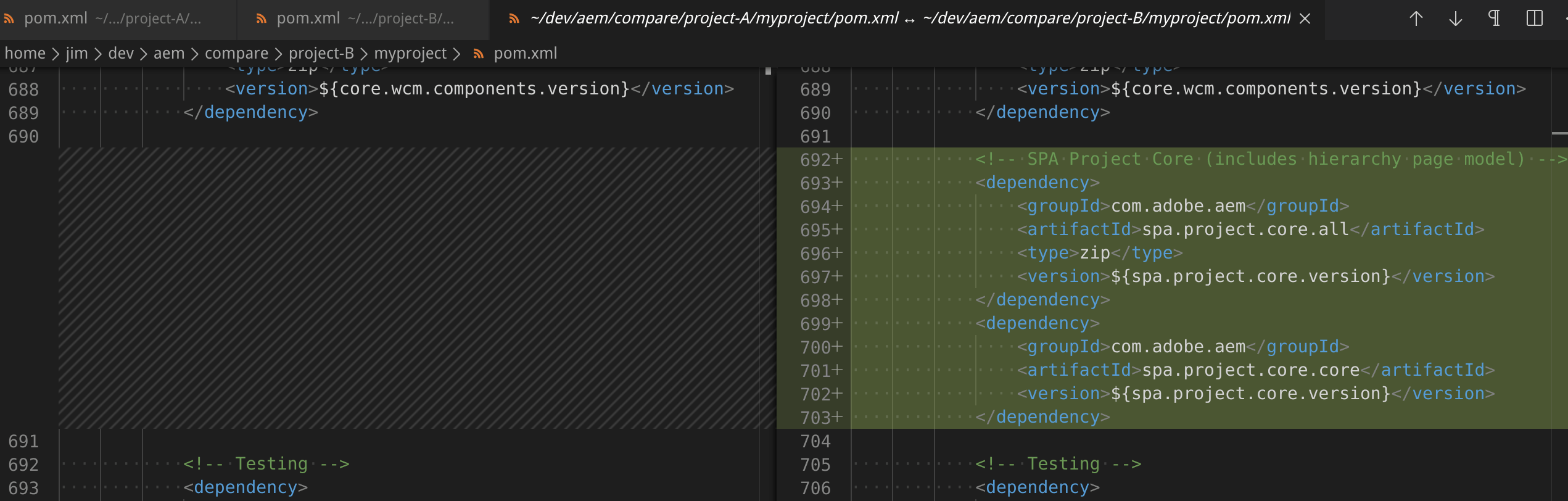 Visual Studio Code file compare