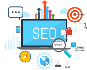 SEO and search elements graphic