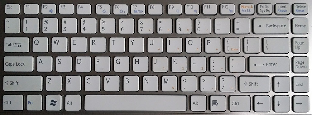 Sony VAIO FW290 Keyboard