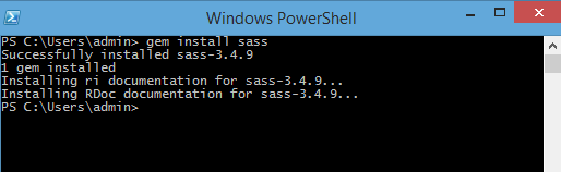 Windows PowerShell – Install Sass