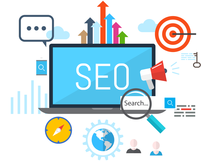 SEO and search elements graphic